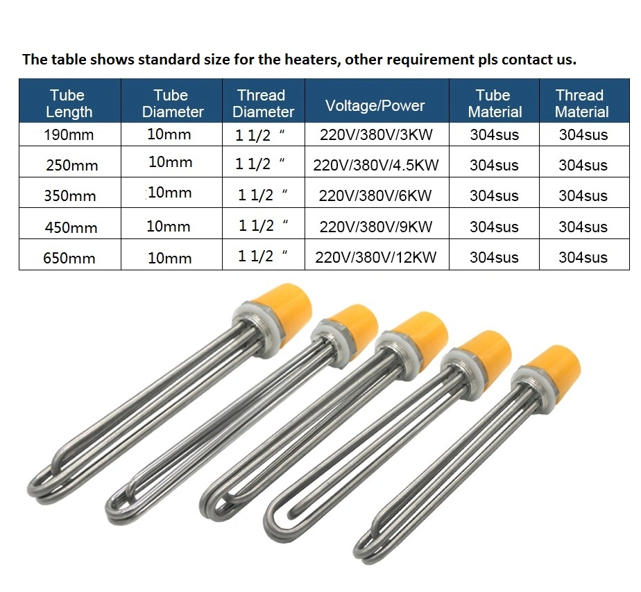 110/220/440V 1kw 2kw 3kw 6kw 9kw 12kw Industrial Electric Flange Tubular Immersion Heater for Water or Oil Heating Element