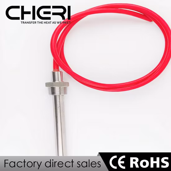 Electric Resistance Tube Air Wax Pencil Tubular Element Stainless Steel Infrared Water Immersion Cartridge Heater with Flange or Thread Silicone Wire