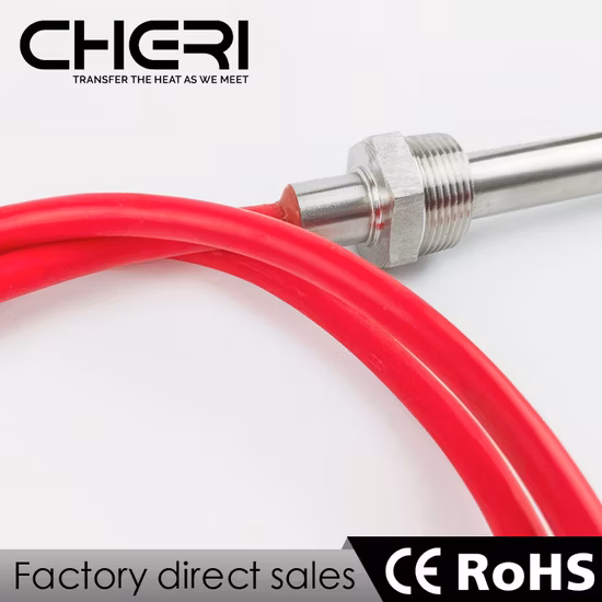 Electric Resistance Tube Air Wax Pencil Tubular Element Stainless Steel Infrared Water Immersion Cartridge Heater with Flange or Thread Silicone Wire
