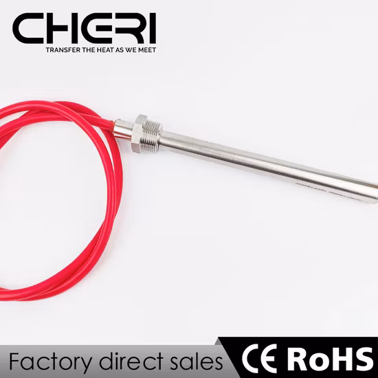 Tubo de resistencia eléctrica Lápiz de cera de aire Elemento tubular Calentador de cartucho de inmersión en agua por infrarrojos de acero inoxidable con brida o rosca Alambre de silicona